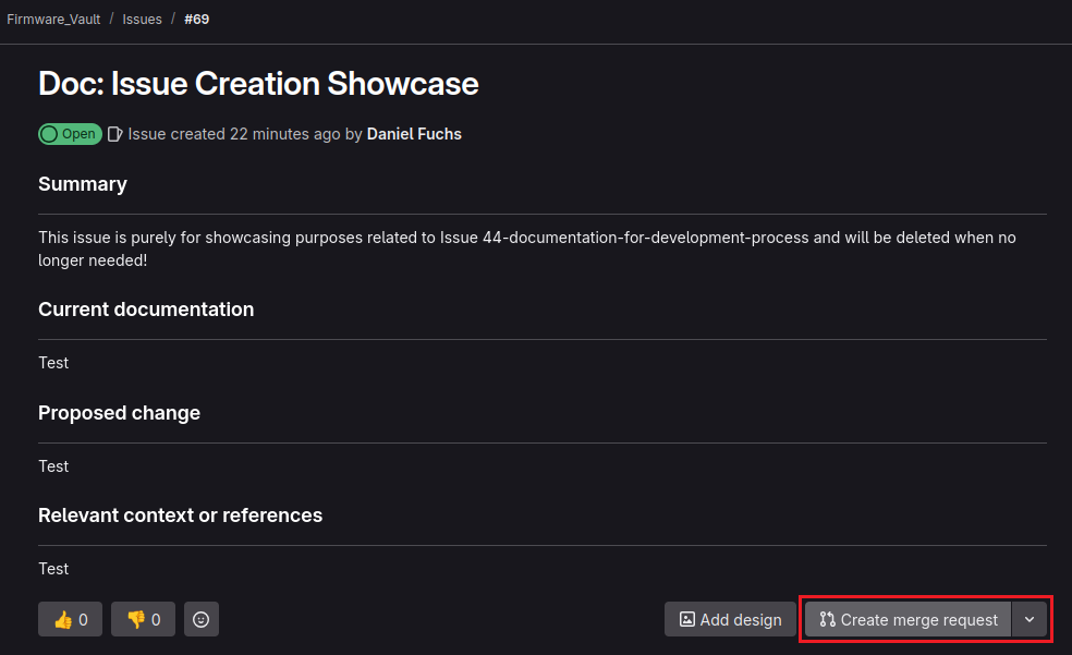 Branch and Merge Request creation