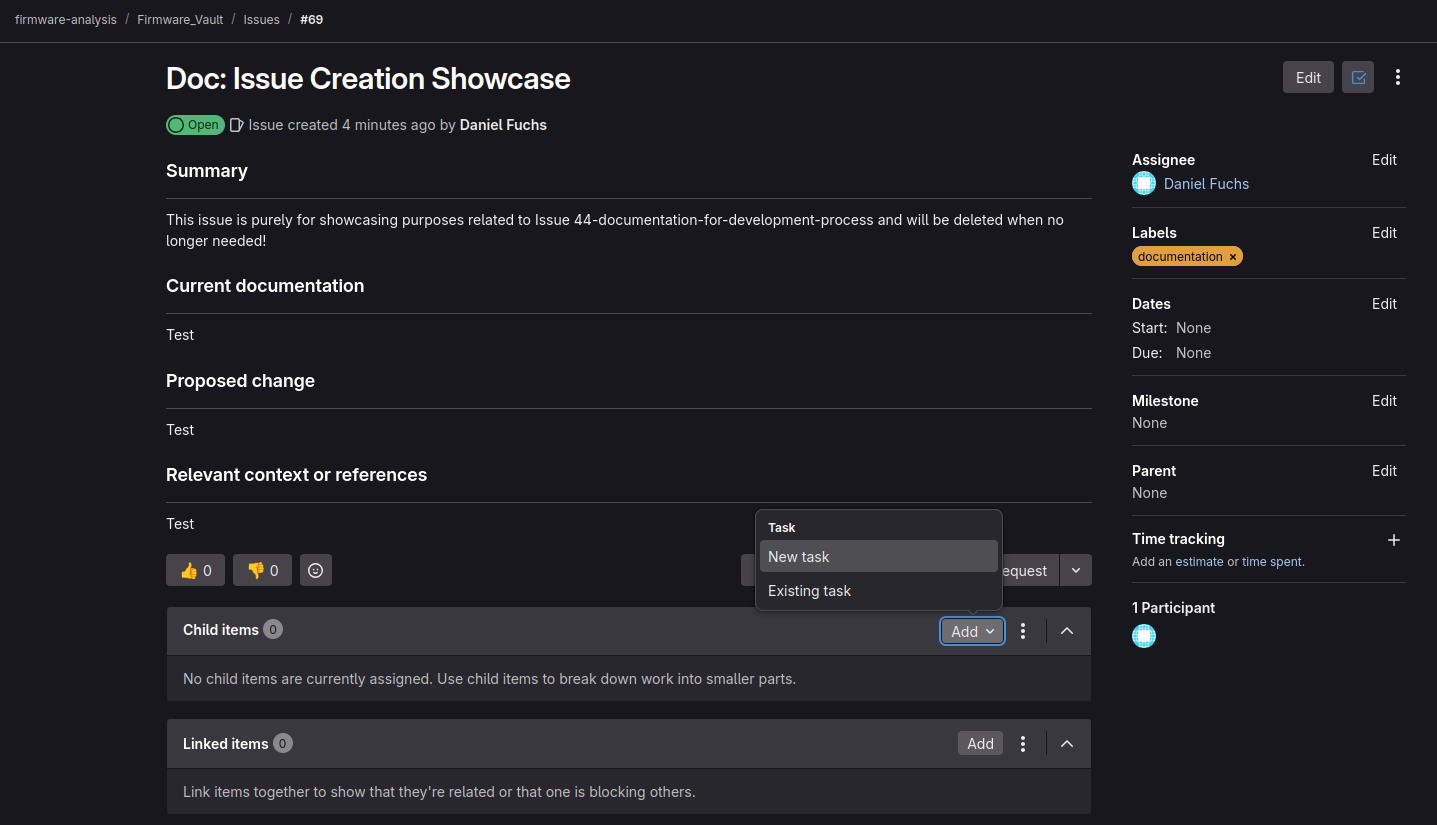 Task creation